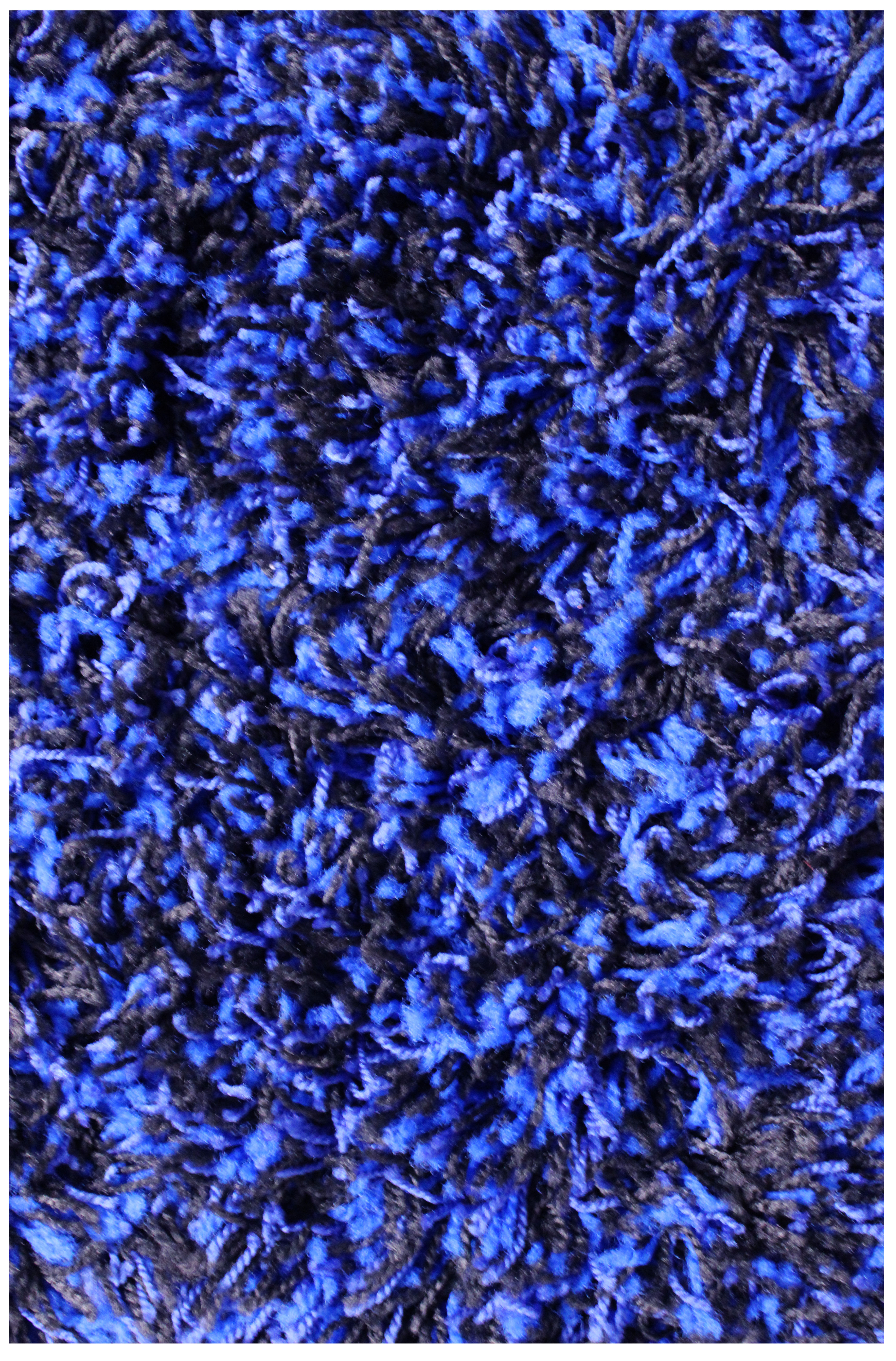Black and Royal Blue Shag Rug -Limited Stock 